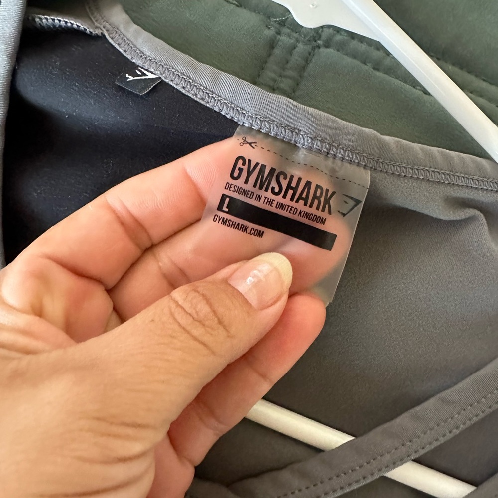 Gymshark crop top black and gray.